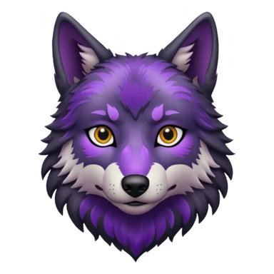 black wolf with purple pattern sticker
