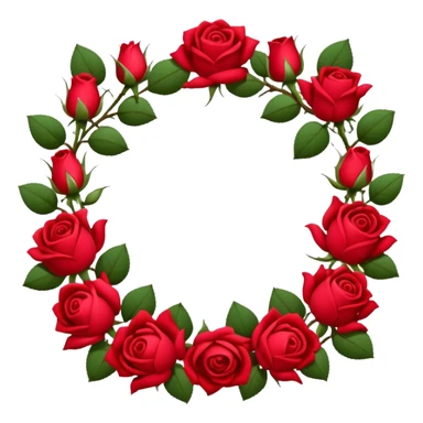 Highly detailed Delicate red rosebuds around the outline of photo frame sticker