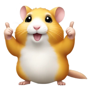 hamster in a flash costume shows thumbs up sticker