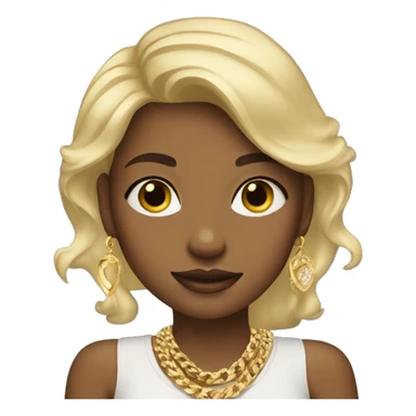 Girl with blonde hair wearing gold jewellery sticker
