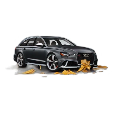Audi RS6 300kmh Crash sticker