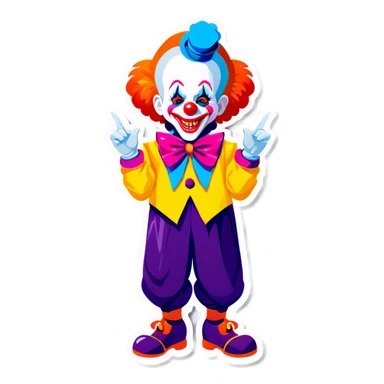 boy dressed as a clown sticker