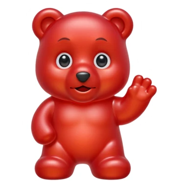 beautiful red gummy bear with eyes and long hair only head sticker