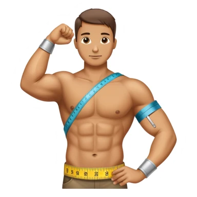 measuring tape around hand biceps  sticker