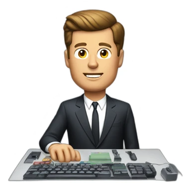 john f kennedy gaming on a computer sticker