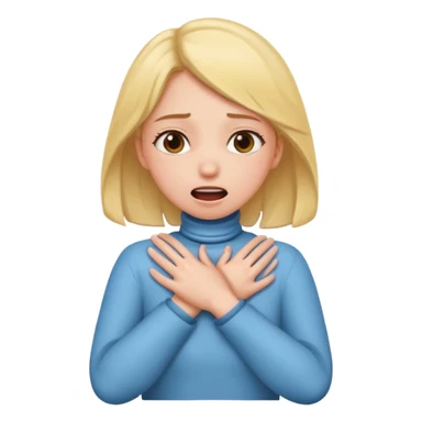 girl emoji doing the choking emote sticker