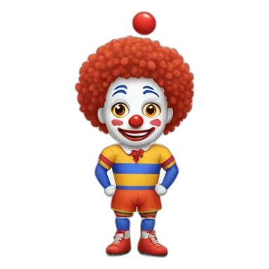 Clown playing rugby sticker