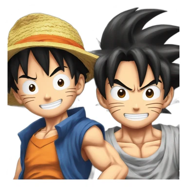 luffy et son goku en train de se battre sticker