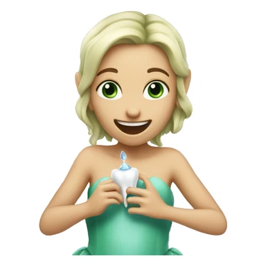 a fairy holding a tooth sticker