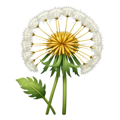 Dandelion flower emoji for bio in white colour more feathers looks realistic  sticker