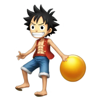 Luffy qui tire dans un ballon sticker