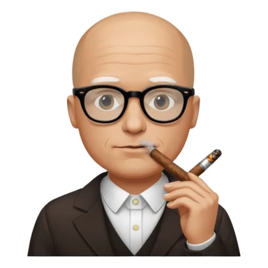 Bald white guy in black glasses and cigar, Andrew Tate sticker