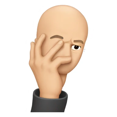 Bald man facepalms with his hand sticker