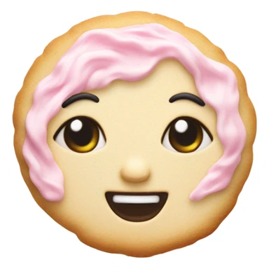 sugar cookie with pastel pink frosting sticker