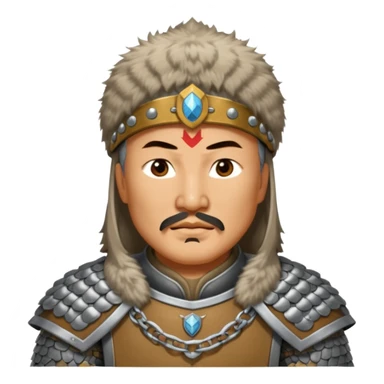 portrait of Genghis Khan in armor sticker