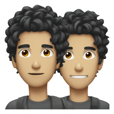 a guy with messy black hair in anime sticker