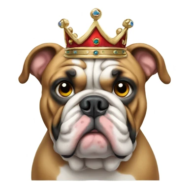 English bulldog with crown  sticker
