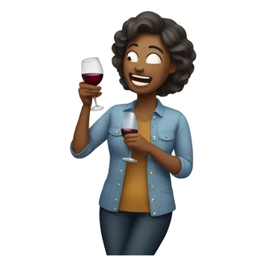 laughing crying mom with wine sticker