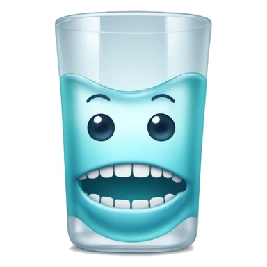 dentures in glass sticker