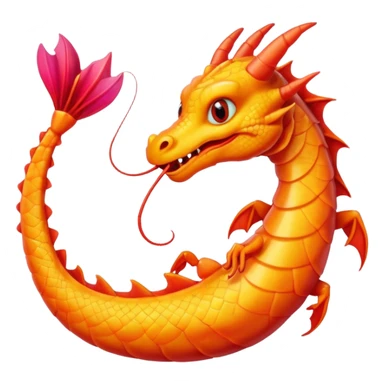 a dragon and a shrimp are friends sticker