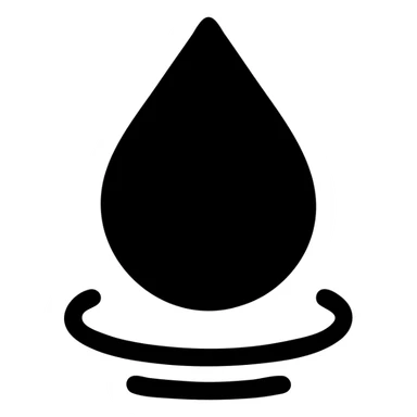 solid icon of a light blue or silver water droplet on glossy black mirror paint of a luxury vehicle, minimal repellent effect with lines, elegant and minimal sticker