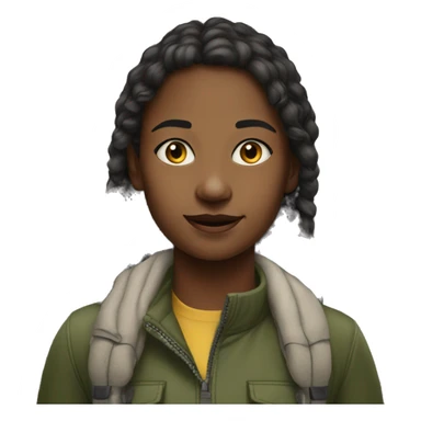 realistic portrait of girl outdoors sticker