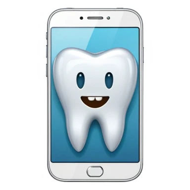 smartphone with a tooth-shaped logo sticker