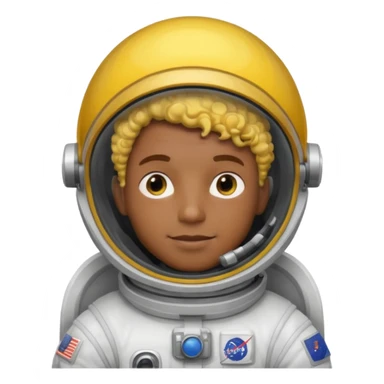 Astronauts, Young, male, dark skin, yellow curly hair sticker