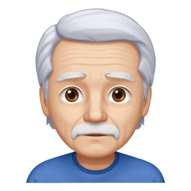 abuelo con pelo blanco, ojos cafés y ropa azul sticker