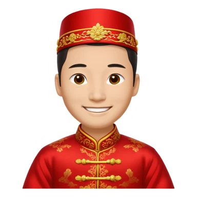 Chinese groom, traditional, culture of chinese, smiley on face. sticker