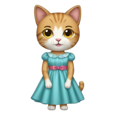 Cat in dress sticker