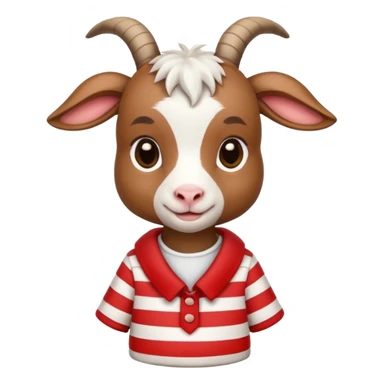 baby goat wearing red and white striped shirt  sticker