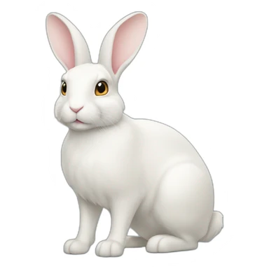 Lapin bélier blanc sticker