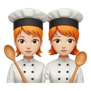 Una chef, pelinaranja de pelo lacio y otra con pelo  sticker