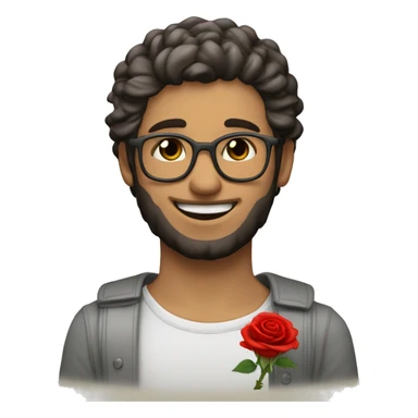 Write the name of Miquel with red rose emoji  sticker