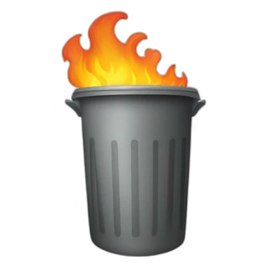 A trashcan on fire sticker