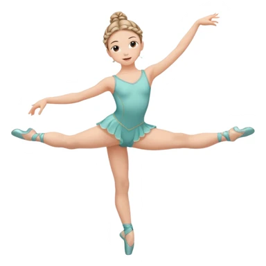 A young dancer with braided hair, practicing a gentle arabesque. sticker