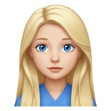 Millie King with blue eyes, long blonde hair sticker