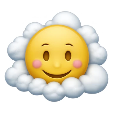 zone out smiley face with clouds floating around its head sticker