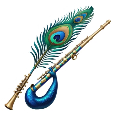 Peacock feather with a flute sticker