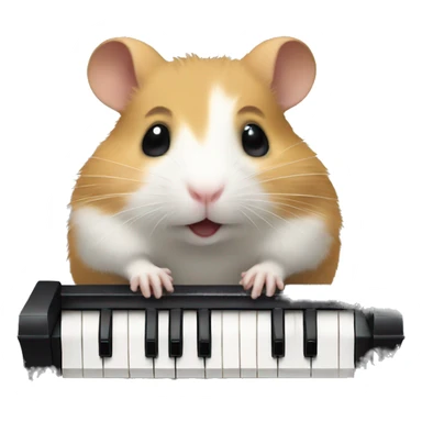 hamster plays piano sticker
