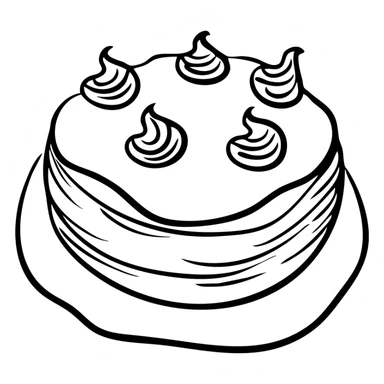 Hand-drawn whole cake with frosting swirls sticker