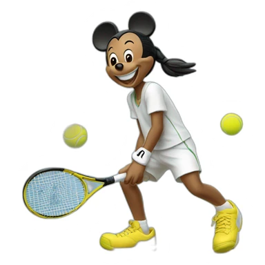 Mickey qui fait du tennis sticker