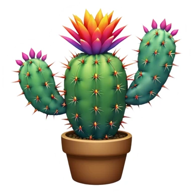 Rainbow cactus ￼ sticker