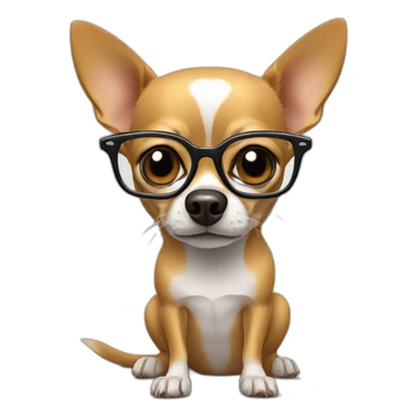 chihuahua wearing glasses reading the newspaper sticker