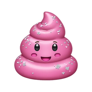 Pink poop with glitters on pink background  sticker