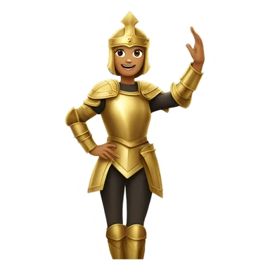 Golden Knight female victory celebration hands up sticker