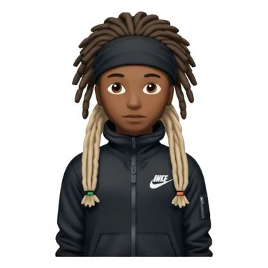 make a black person i nike tech with dreads and ski mask sticker