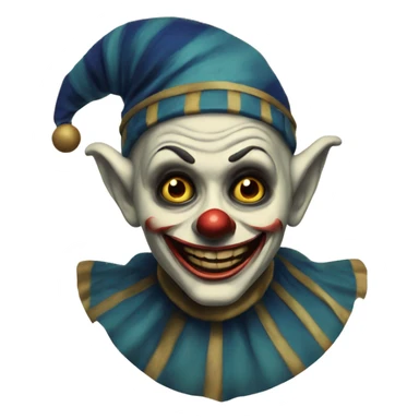 vintage scary jester  sticker