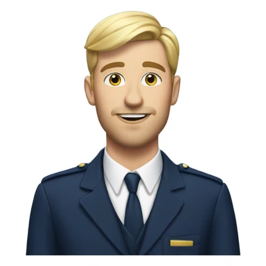 A  white man putting on lipstick in a navy outfit  sticker